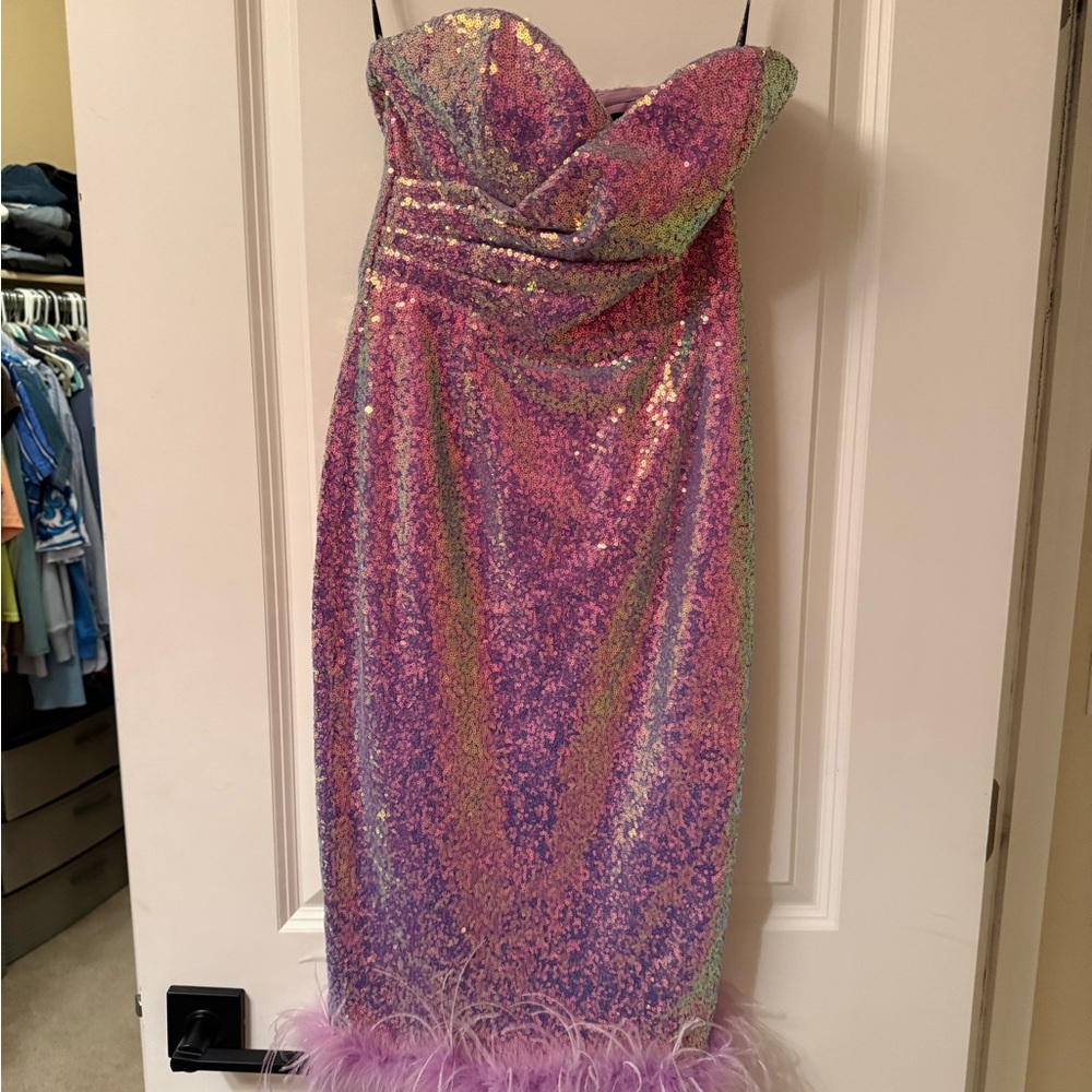 Lavish Alice Purple Sequin Dress